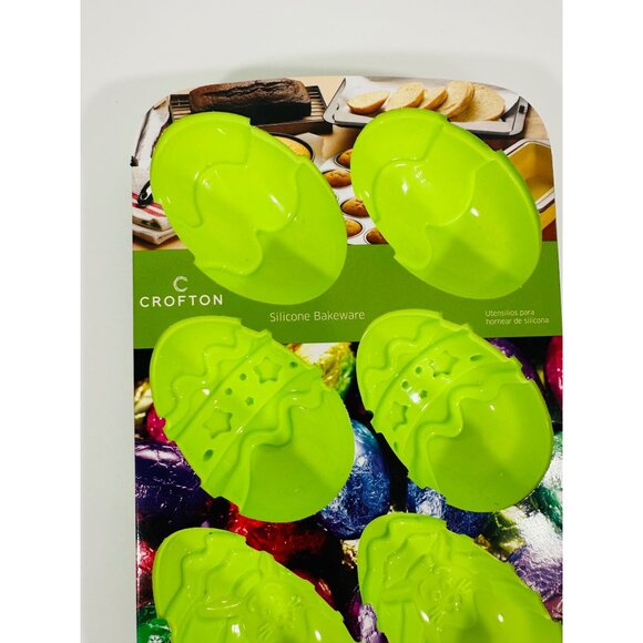 Crofton Silicone Bakeware Easter Egg Mold Baking Tray Green Dessert Spring New - Picture 3 of 7